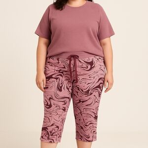 LULAROE COZY COLLECTION Size 1X  Marbled Jogger Capri